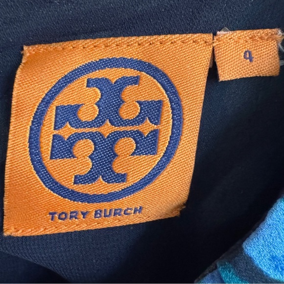 Tory Burch Silk Blue & Green Peacock Patterned Dress, Size 4 - Picture 4 of 8